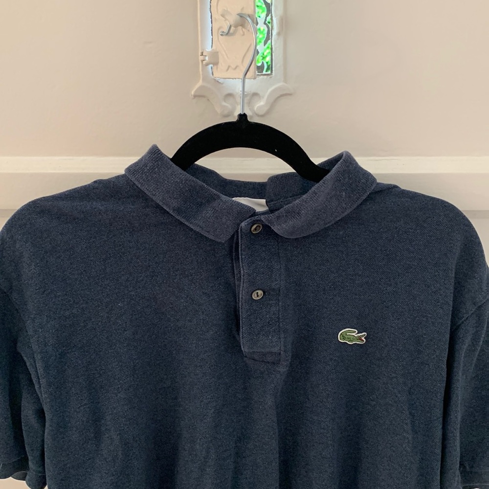 Lacoste Mens Heather navy polo shirt